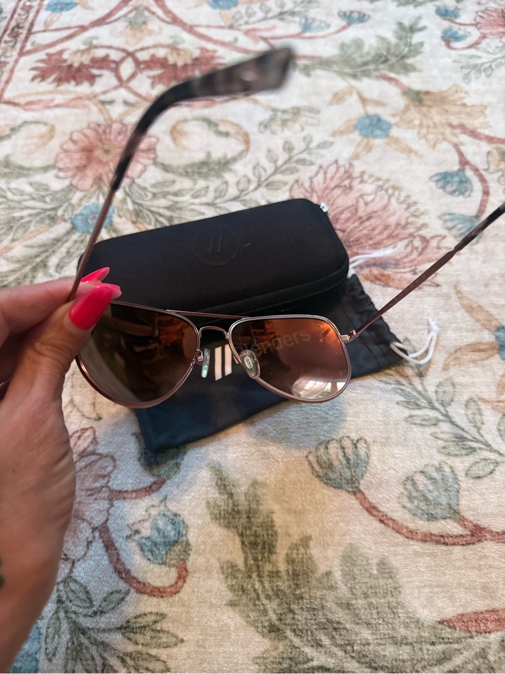 Womens Aviator Sunglasses - Orange Lenses - Picture 3 of 7